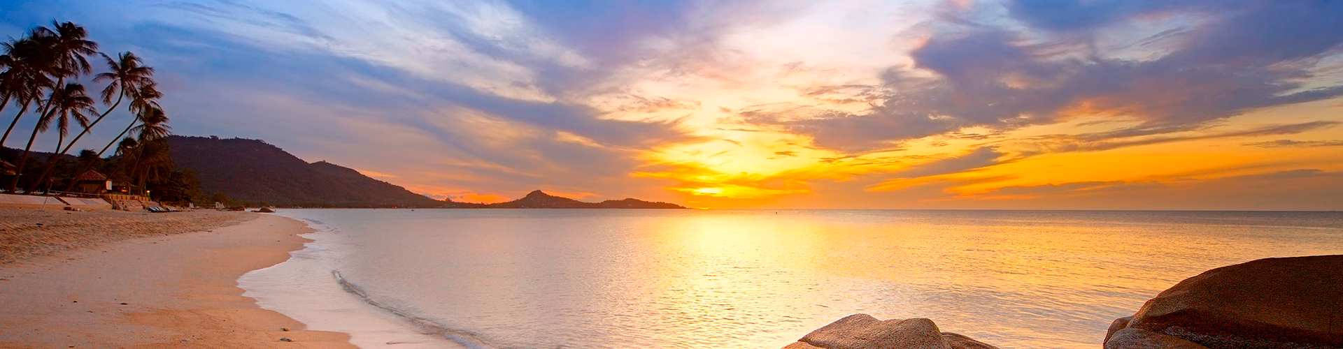 Sunrise At Tropical Rocky Coast Koh Samui Island